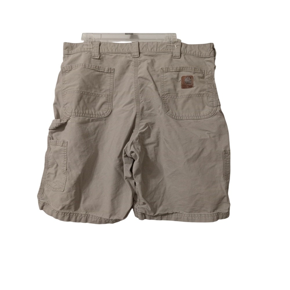 Carhartt Mens Tan Khaki Canvas Carpenter Work Shorts Size 40 Utility Pocket - Picture 2 of 5